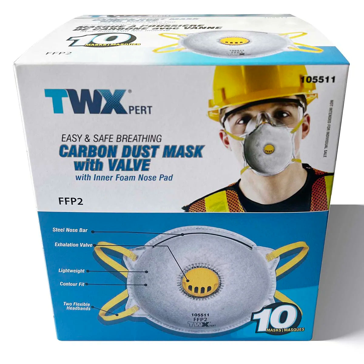 Toolway 105511 10pk Carbon Dust Masks with Valve
