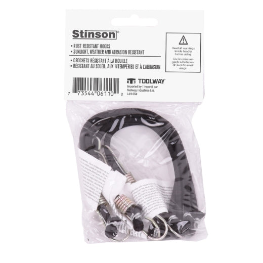 Stinson Cargo 406110 4PK Tie Down Bungee Stretch Cord Mini 10in Black