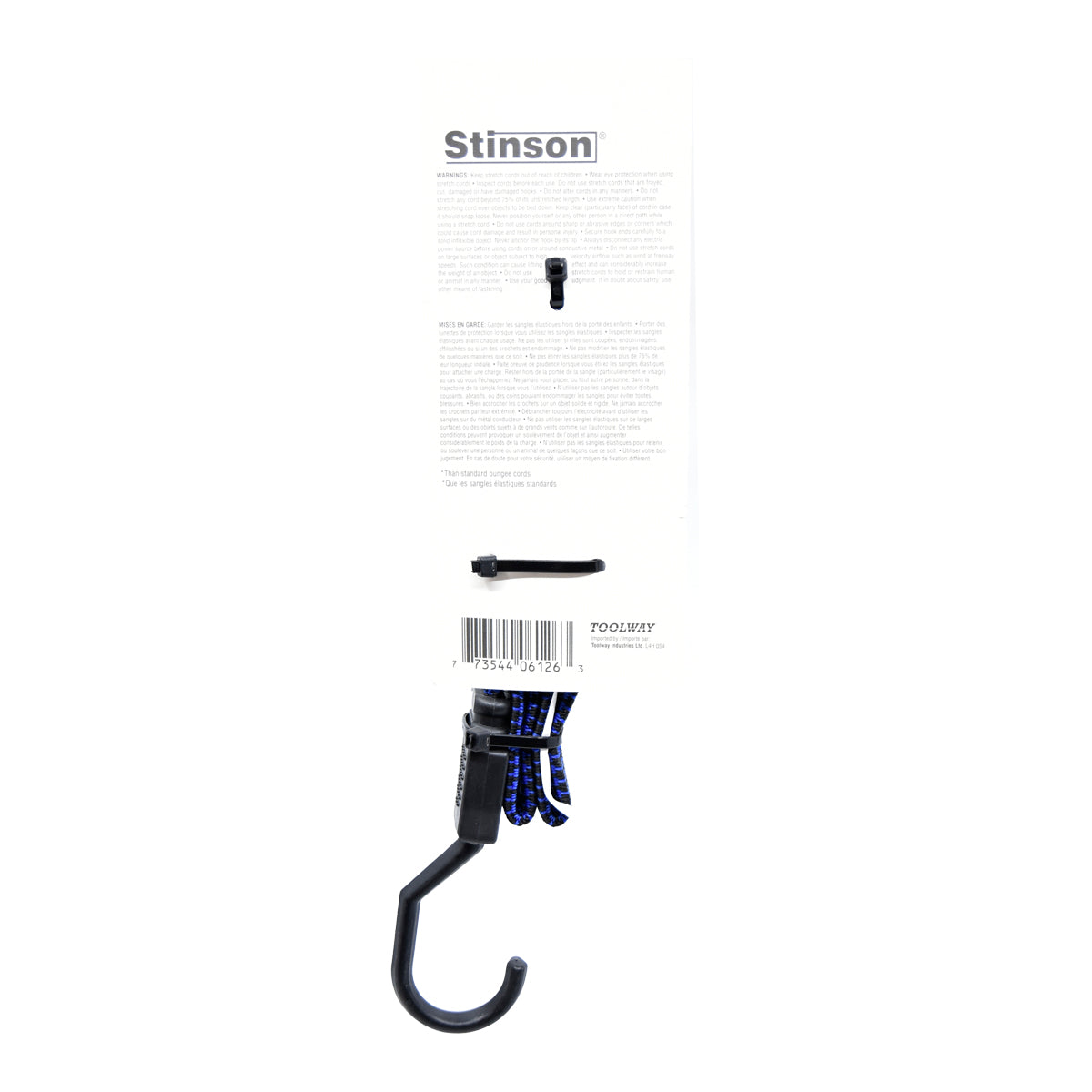 Stinson Cargo 406126 Tie Down Flat Stretch Cord 3/4in x 18in Blue