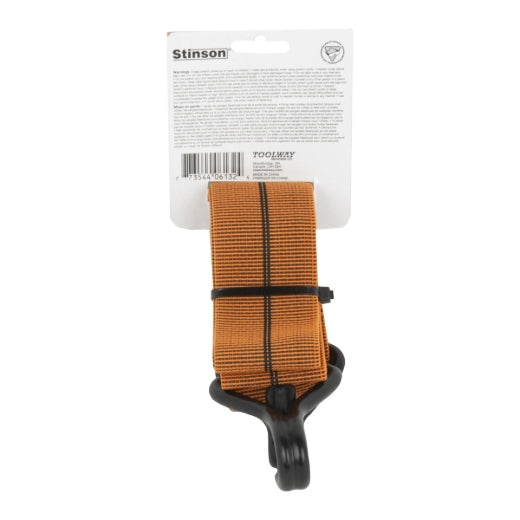 Stinson Cargo 406132 Tie Down Flat Stretch Strap with J-Hooks 2in x 36in Orange