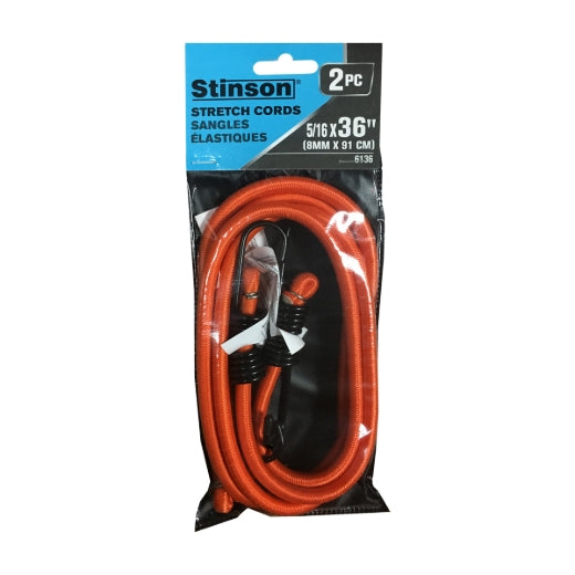 Stinson Cargo 406136 2PK Tie Down Bungee Stretch Cord 36in Orange