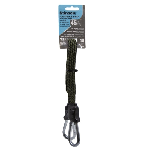 Stinson Cargo 406148 Tie Down Flat Bungee Cord With Snap Hook 3/4in x 45in