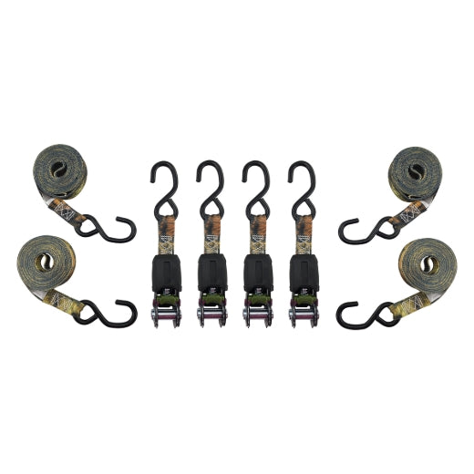 Stinson Cargo 406179 4PK Tie Down Ratchet 1in x 15ft 500lb Camouflage