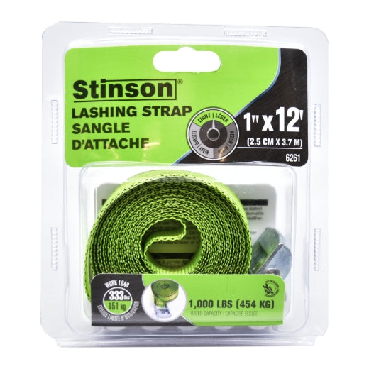 Stinson Cargo 406261 Lashing Strap With Cam Buckle For Cargo 1in x 12ft 333lb
