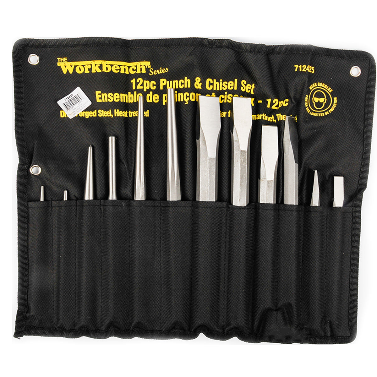 Tooltech Workbench 12PC Heavy Duty Jumbo Punch & Chisel Set 712425
