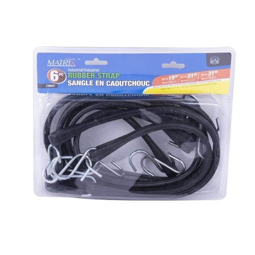 Stinson Cargo 739027 6PC Rubber Straps With S Hooks Set