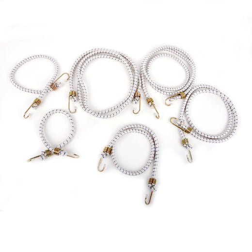 Stinson Cargo 739038 6PK Heavy Duty Bungee Stretch Cords 10mm White