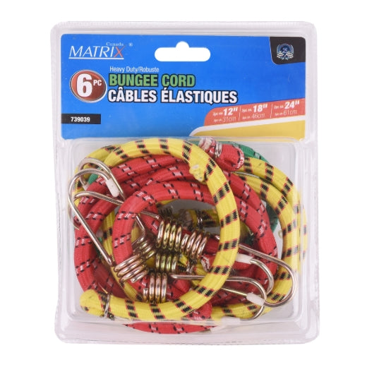 Stinson Cargo 739039 6PK Tie Down Braided Bungee Stretch Cord Assorted