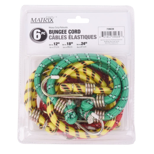 Stinson Cargo 739039 6PK Tie Down Braided Bungee Stretch Cord Assorted