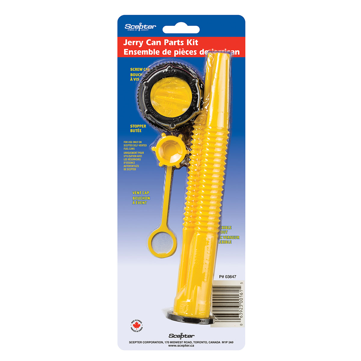 SCEPTER 4Pc Gas Can Parts Kit