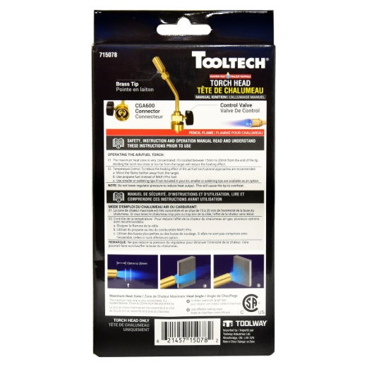 Tooltech 715078 Manual Propane Torch Head Only