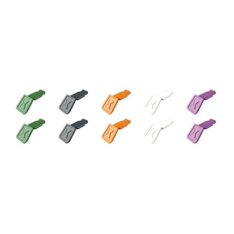 KNIPEX 00 61 10 02 SBA 10 Pc KNIPEXTEND ColorCoded Clips (Green, Dark Gray, Orange, White, Violet)