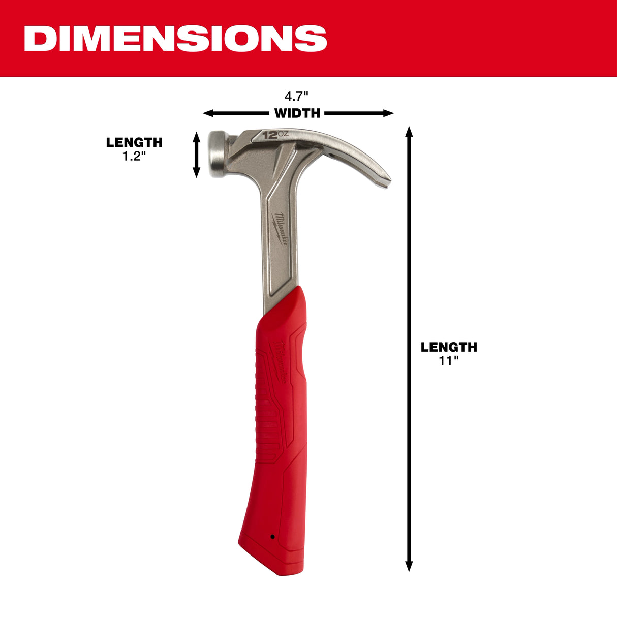 Milwaukee 48-22-9019 hammer dimensions