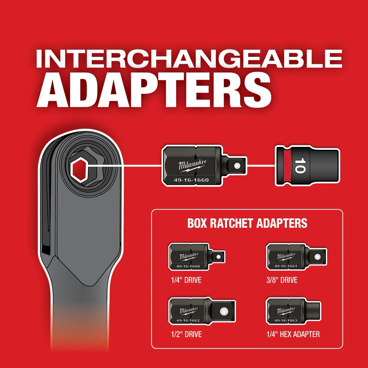 Milwaukee 49-16-1662 INSIDER™ Box Ratchet 1/2" Anvil Adapter
