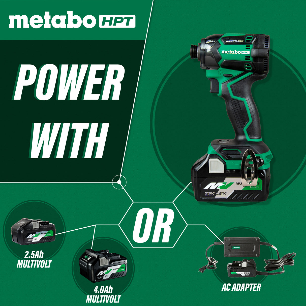 metabo HPT 36V MultiVolt™ Cordless Triple Hammer BOLT Impact Driver