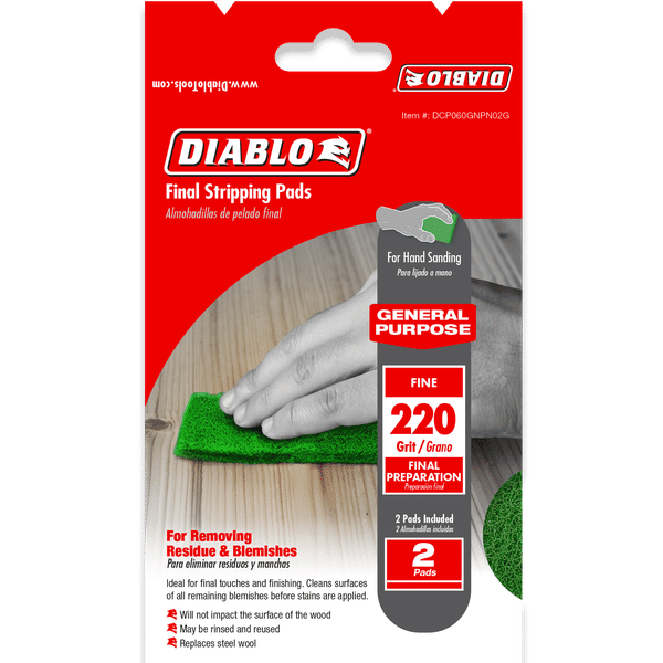 DIABLO DCP060GNPN02G 220-Grit Final Stripping Pads (2-pk)