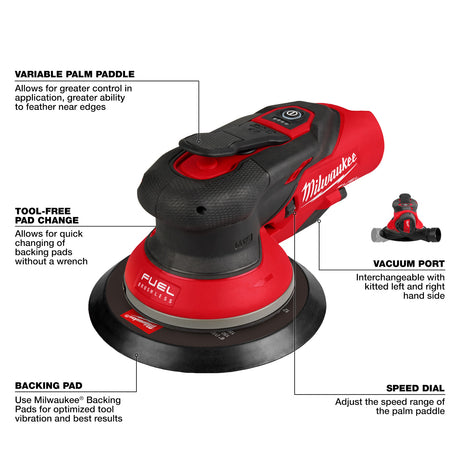 Milwaukee 2584-20 M12âą FUELâą 6" Random Orbital Sander (3/32")