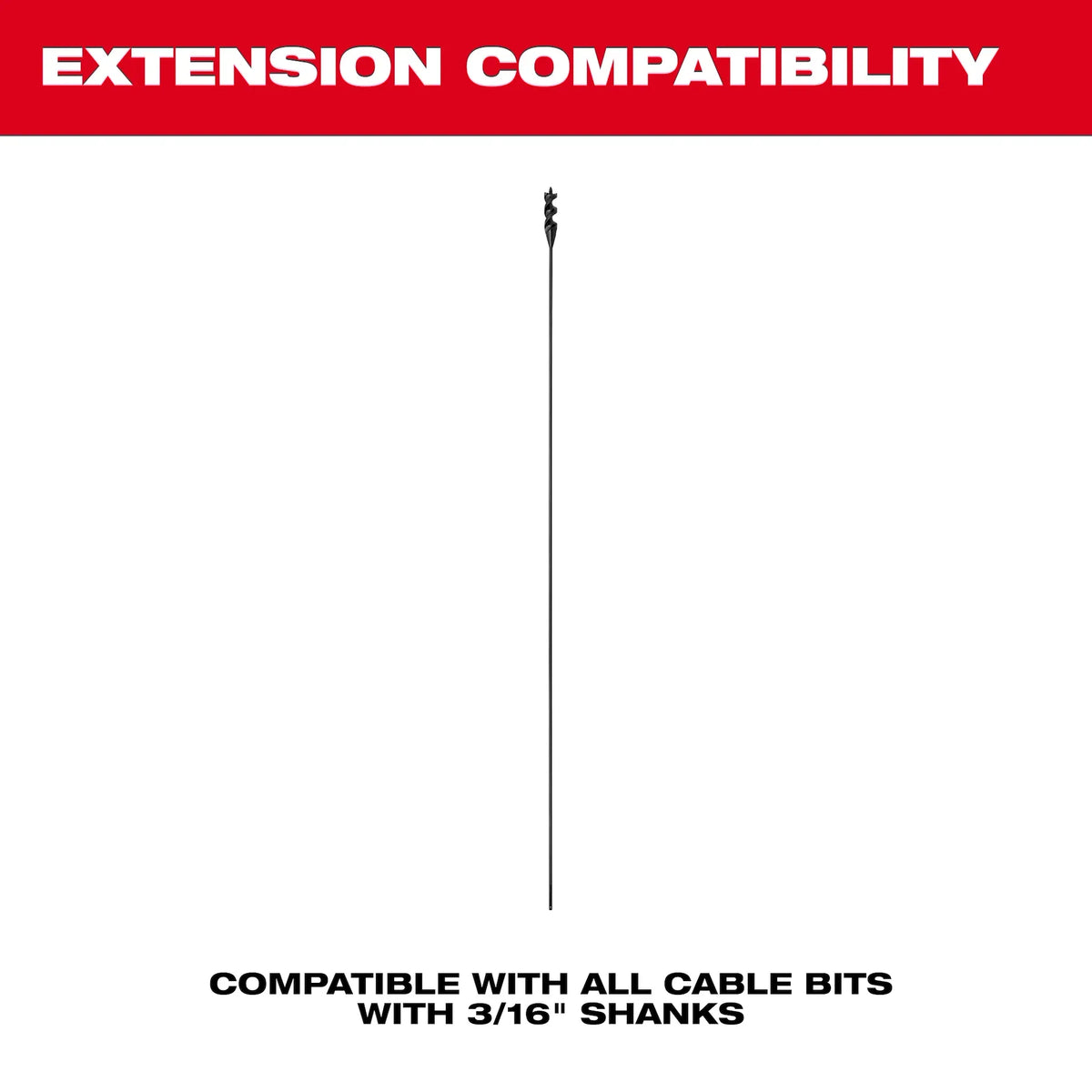 Milwaukee 48-13-8118 3/16” x 52.5" Flexible Cable Bit Extension