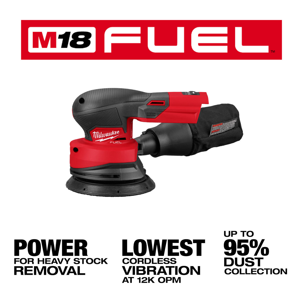 Milwaukee 2837-20 M18 FUEL™ 5" Random Orbital Sander