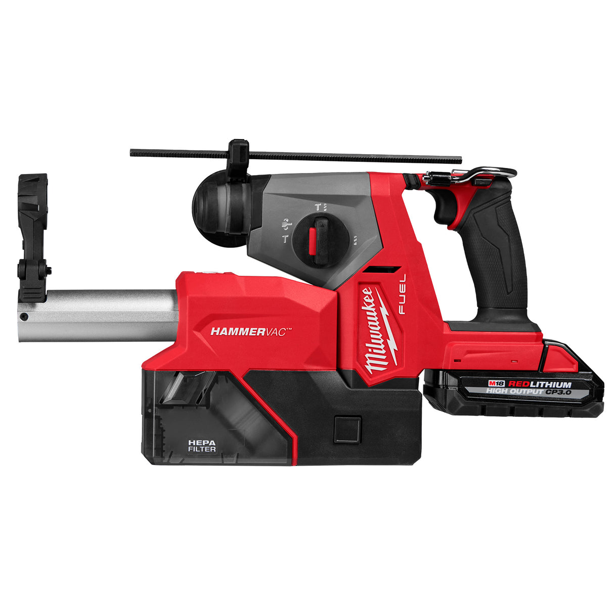 Milwaukee 2908-22DE M18 FUEL™ 5/8" SDS Plus Rotary Hammer w/ Dust Extractor Kit
