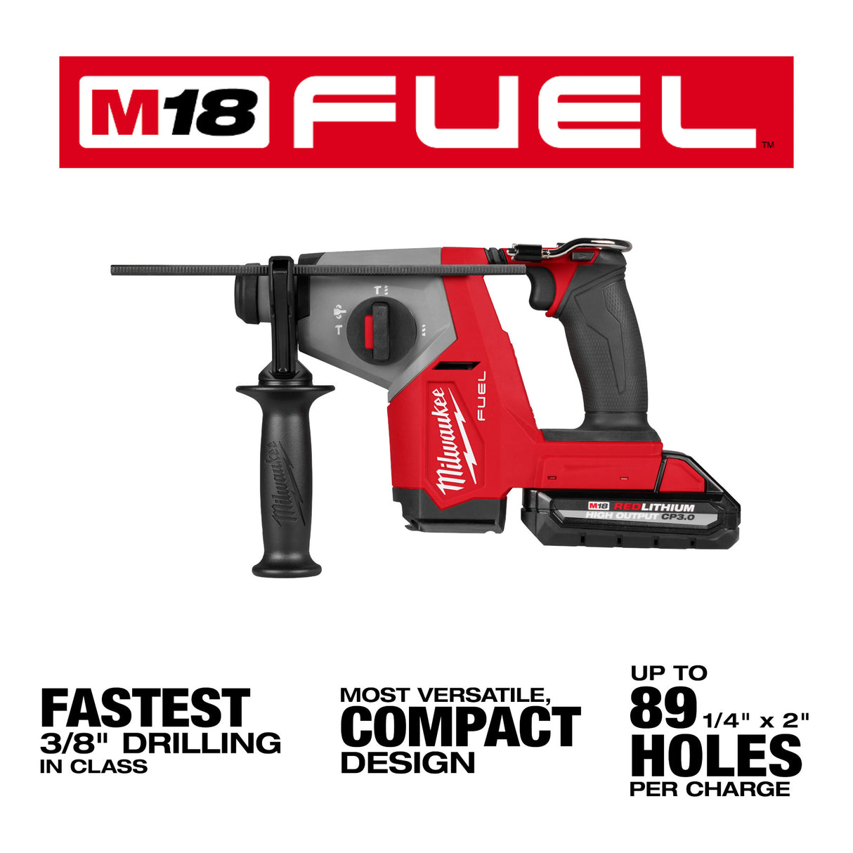 Milwaukee 2908-22DE M18 FUEL™ 5/8" SDS Plus Rotary Hammer w/ Dust Extractor Kit