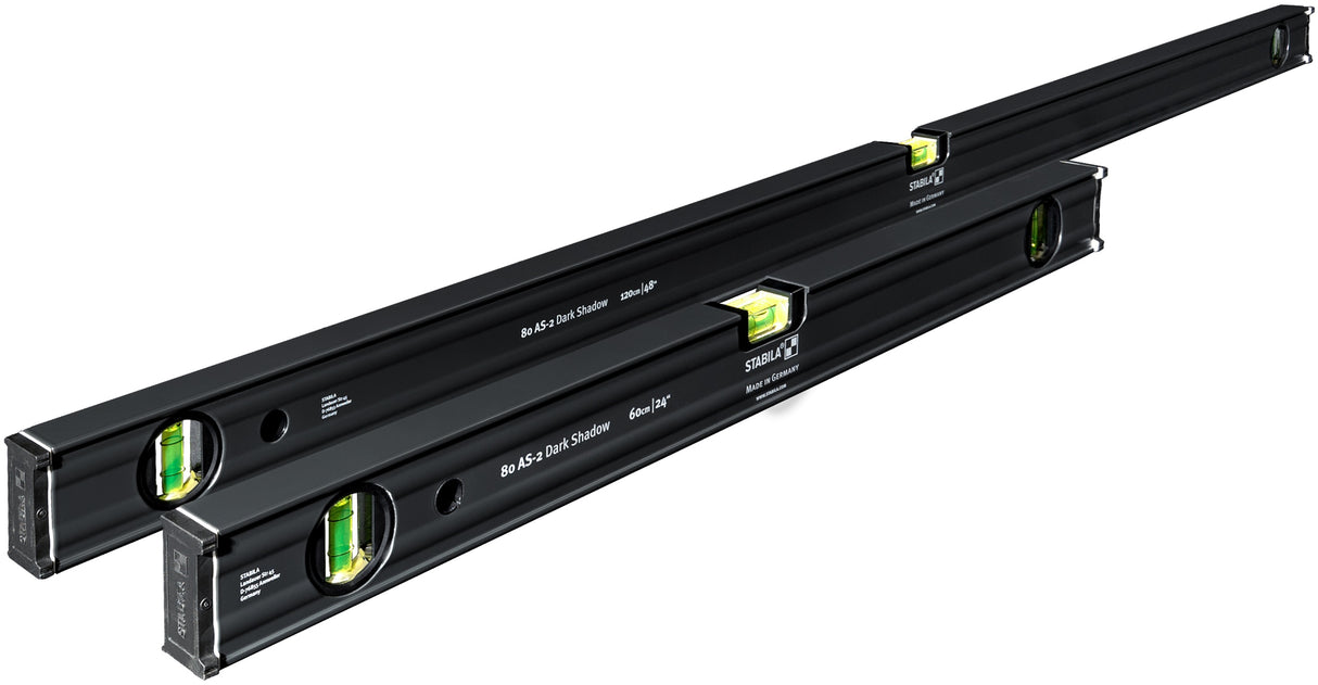STABILA Stabila Dark Shadow Type 80-AS 24 Inch & 48 Inch Level Set