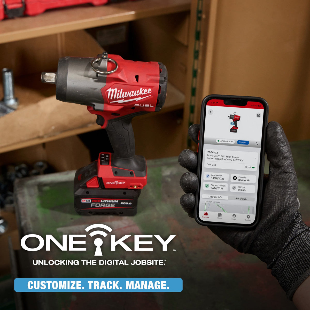 Milwaukee 2964-20 M18 FUEL™ 3/4" High Torque Impact Wrench w/ ONE-KEY™