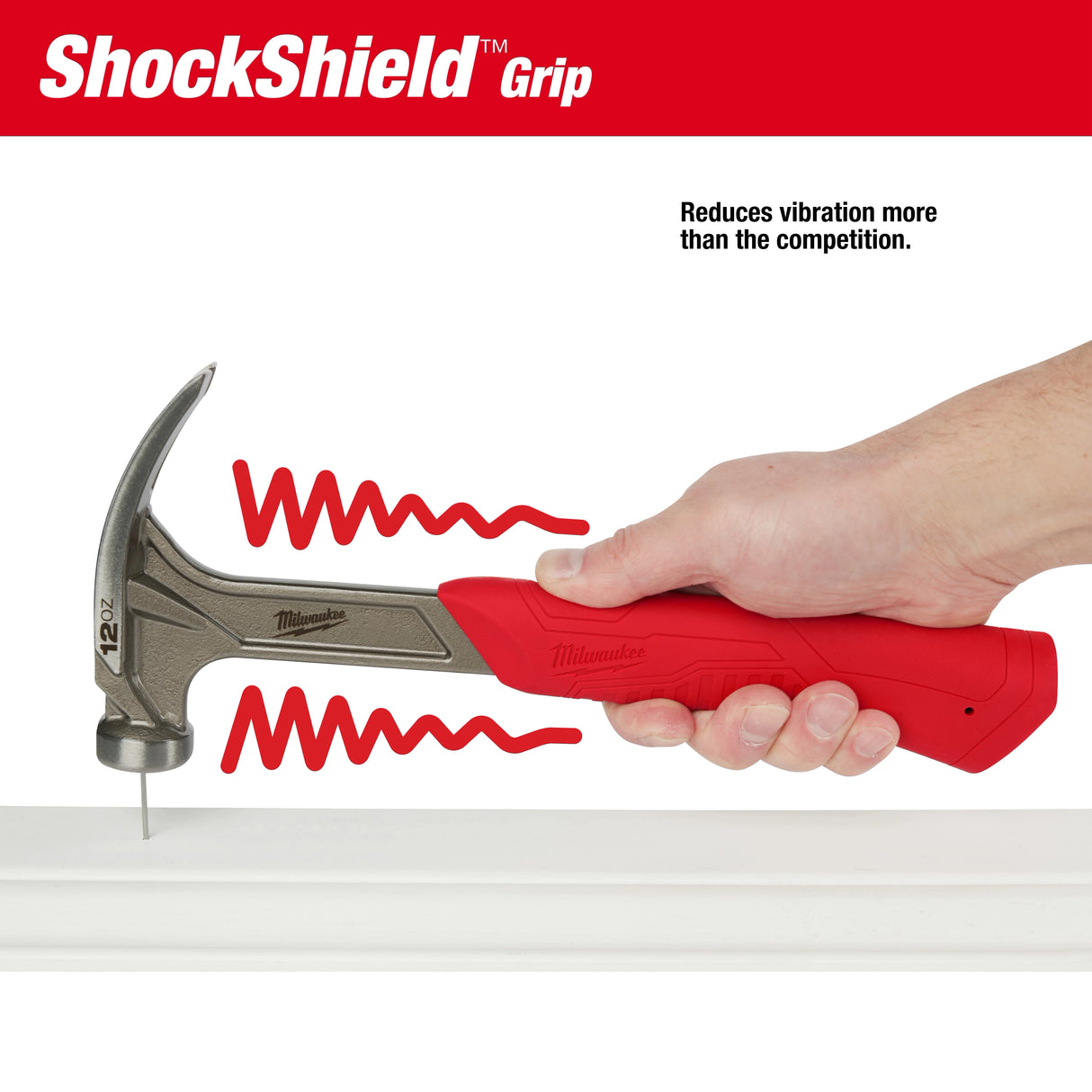 Milwaukee 48-22-9019 SHOCKSHIELD grip in use