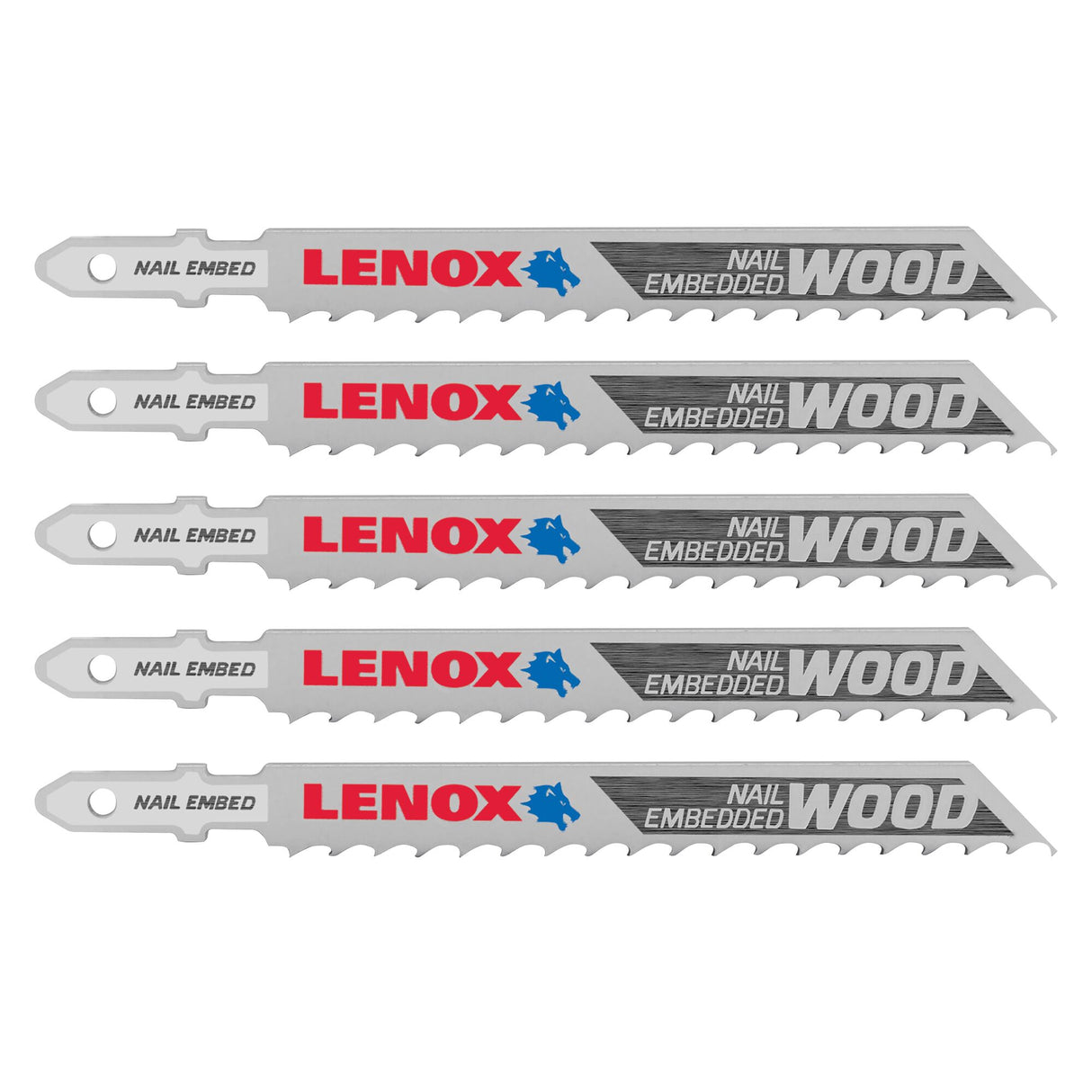 LENOX 1991407 General Purpose Jig Saw Blades 102 x 10 x 1.3 6TPI 5/PK