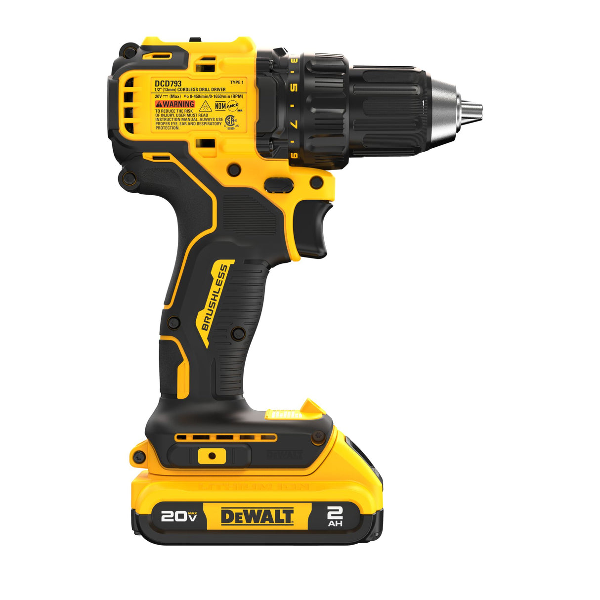 DEWALT DCD793D1 20V MAX* Brushless Cordless 1/2 in. Drill/Driver Kit