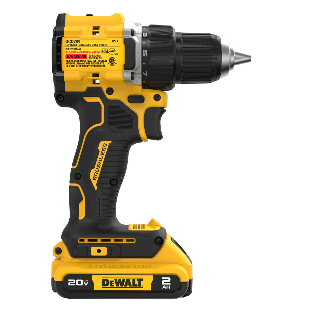 DEWALT DCD794D1 ATOMIC COMPACT SERIES™ 20V MAX* Brushless Cordless 1/2 in. Drill/Driver