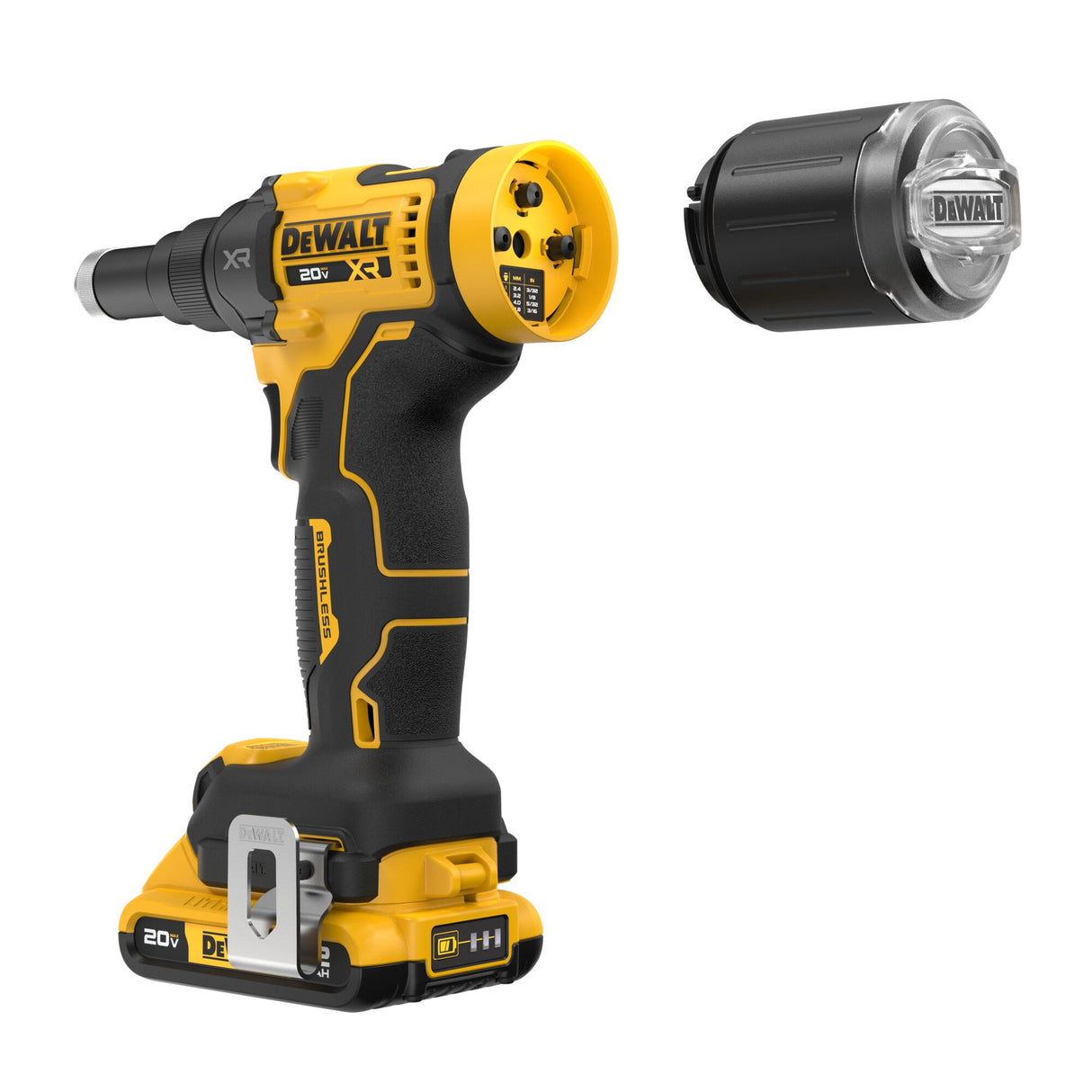 DEWALT DCF403D1 20V MAX* XR® Brushless Cordless 3/16" Rivet Tool Kit