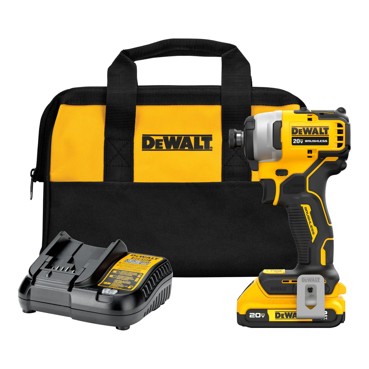 DEWALT DCF809D1 ATOMIC™ 20V MAX* Brushless Cordless Compact 1/4 in Impact Driver Kit