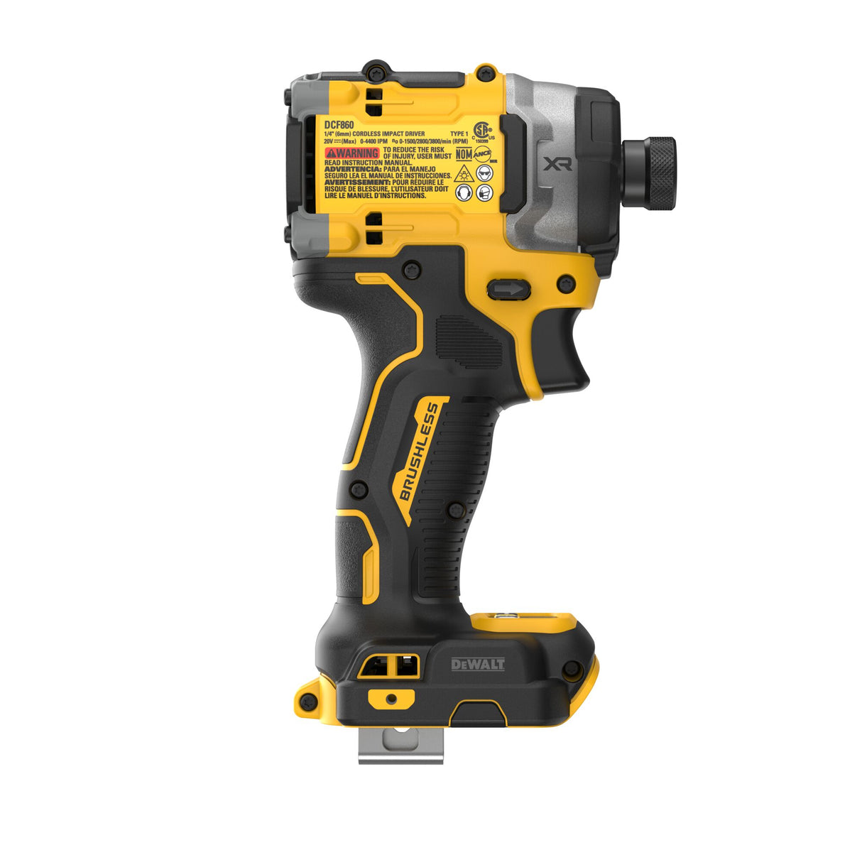 DEWALT DCF860B 20V MAX* XR® Brushless Cordless 3-Speed High Torque 1/4 in. Impact Driver (Tool Only)