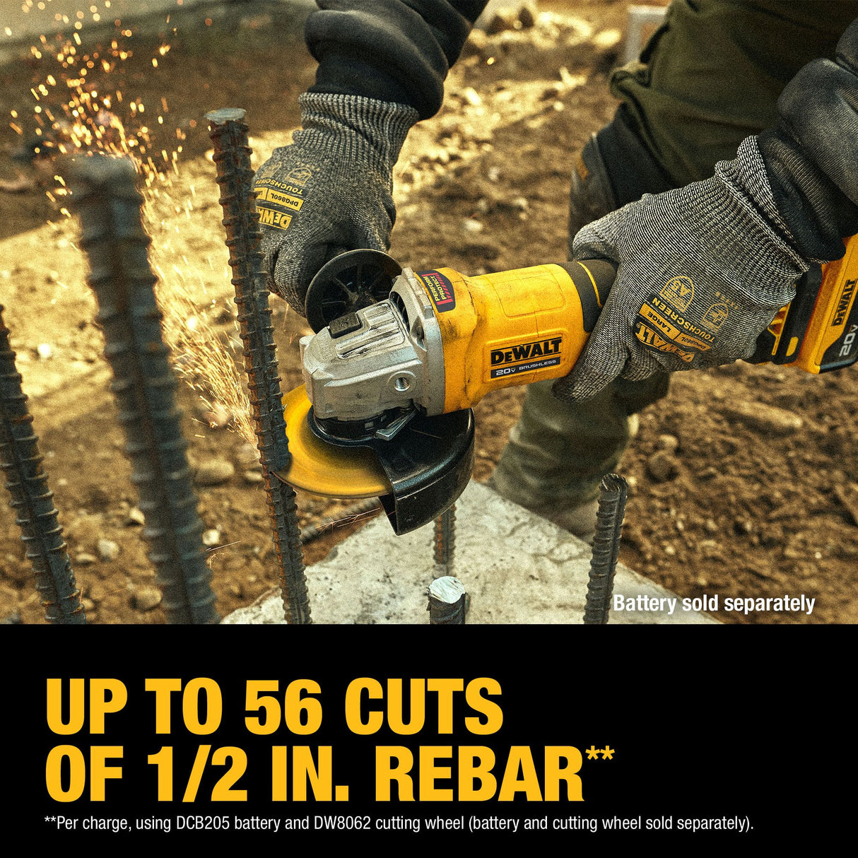 DEWALT DCG408B 20V MAX* Brushless Cordless 4 1/2 in. Paddle-Switch Grinder (Tool Only)