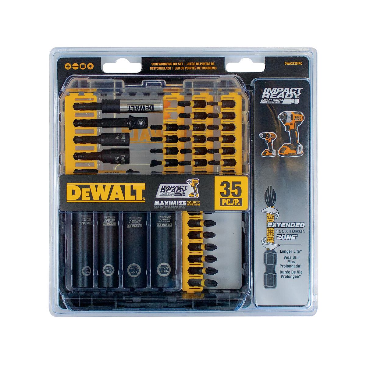 DEWALT DWA2T35IRC 35 Piece Flex Torq Impact Ready Screwdriving Set
