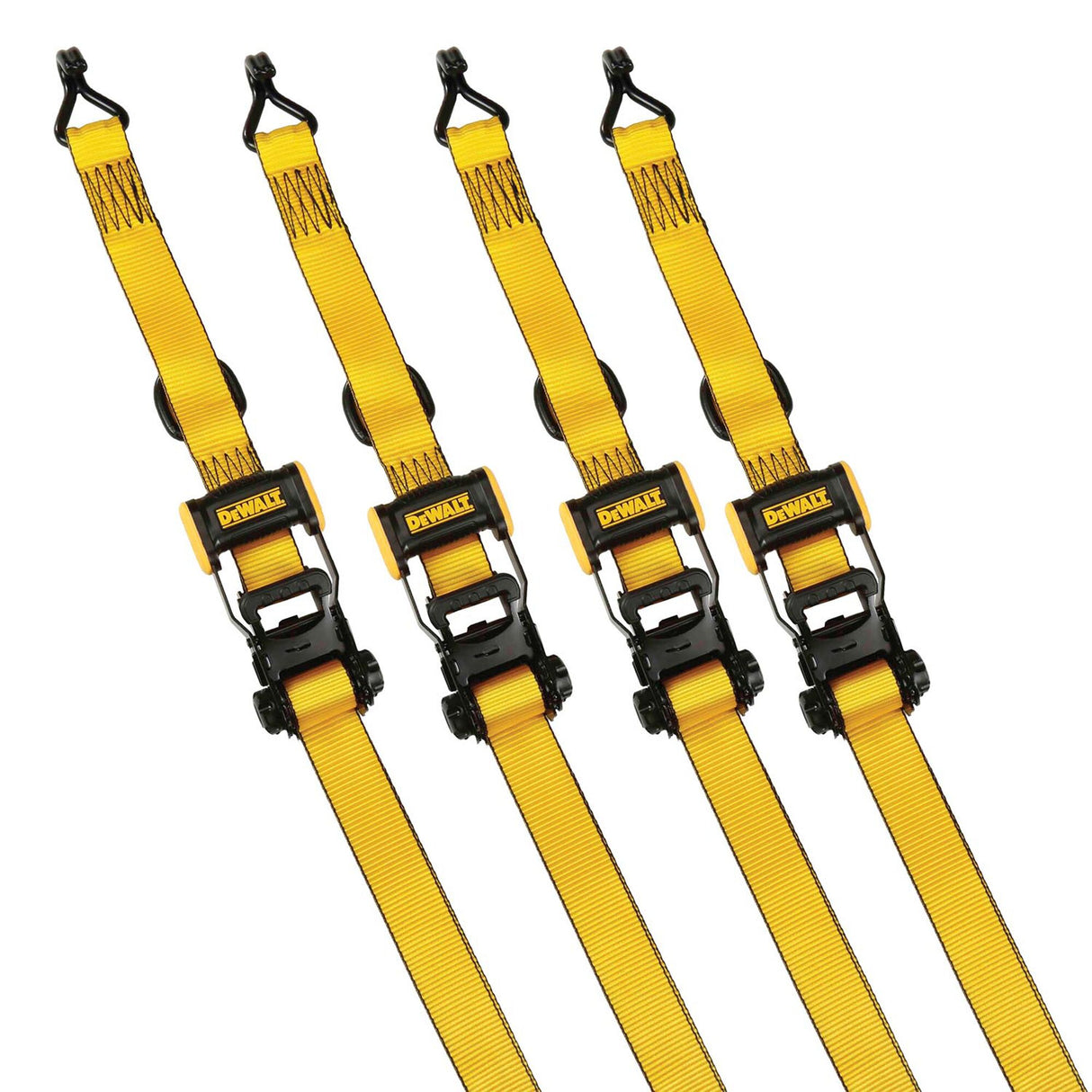 DEWALT DXBC33004 1.5" x 16' Medium Duty Ratchet Tie Down Straps 3300 LB Break Strength (4 PK)