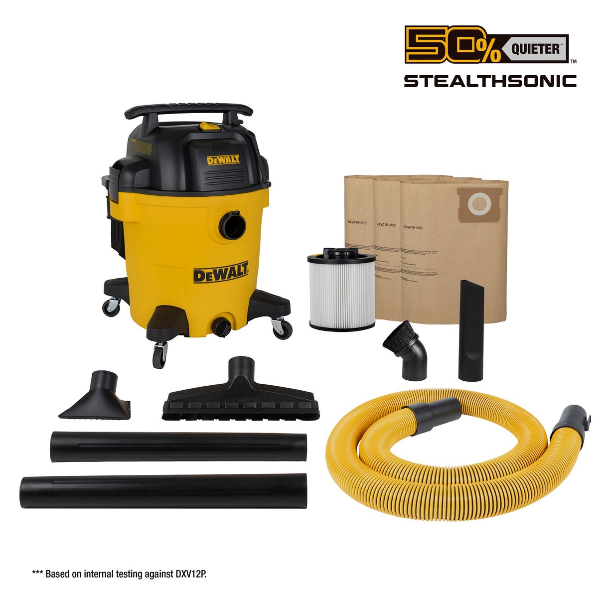 DEWALT DXV12PQTA 12 Gallon 5.5 PHP STEALTHSONIC QUIET VACUUM