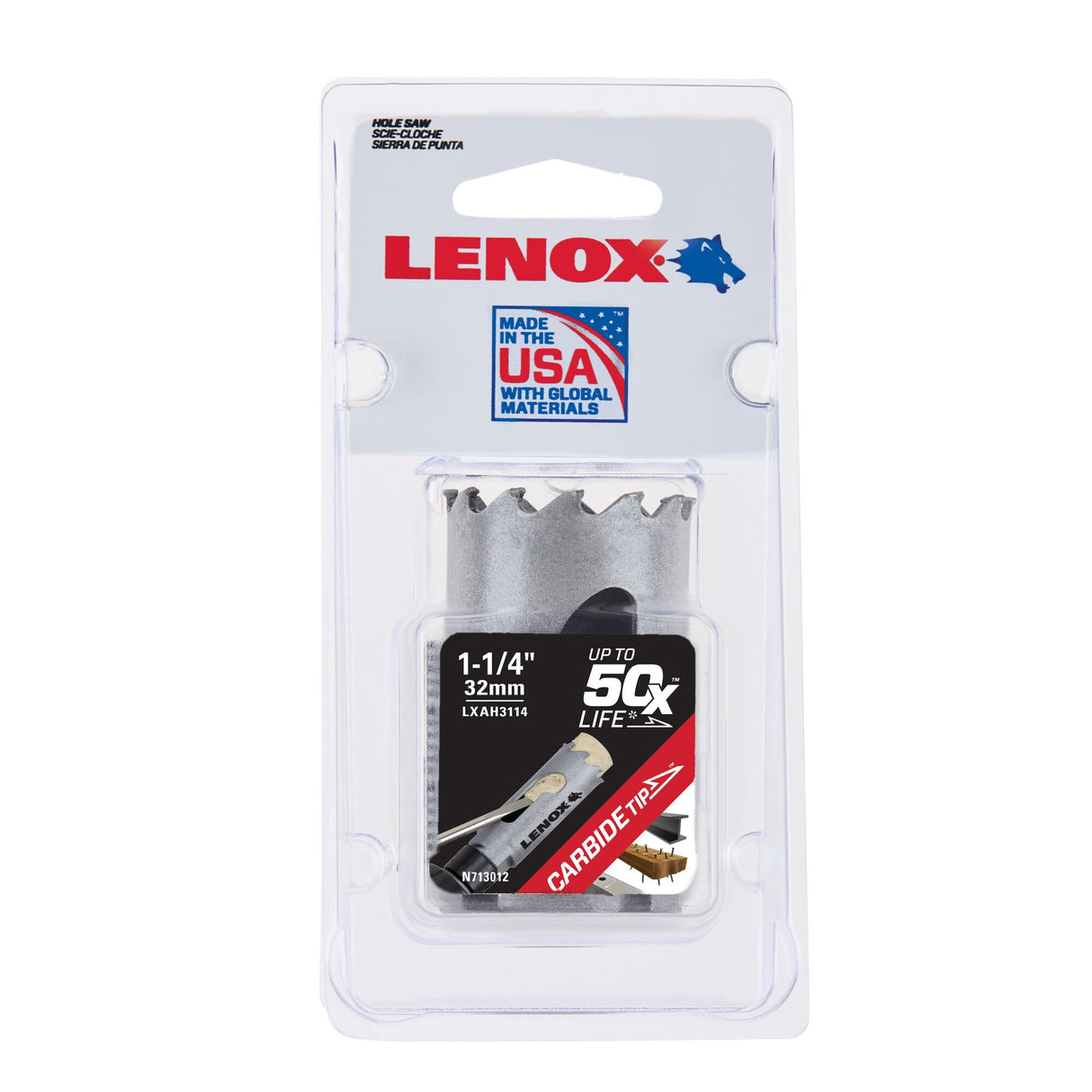 LENOX LXAH3114 Speed Slot® Carbide Tipped Hole Saw 32mm / 1-1/4"
