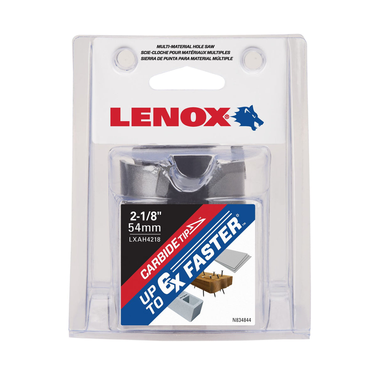 LENOX LXAH4218 LX 2 1/8" (54MM) MM CARBIDE HOLE SAW
