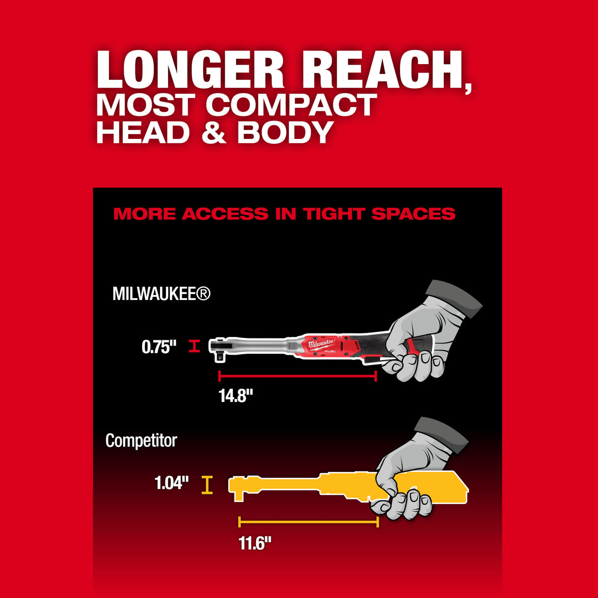 Milwaukee 3055-20 M12 FUEL™ 1/2" Extended Reach Ratchet