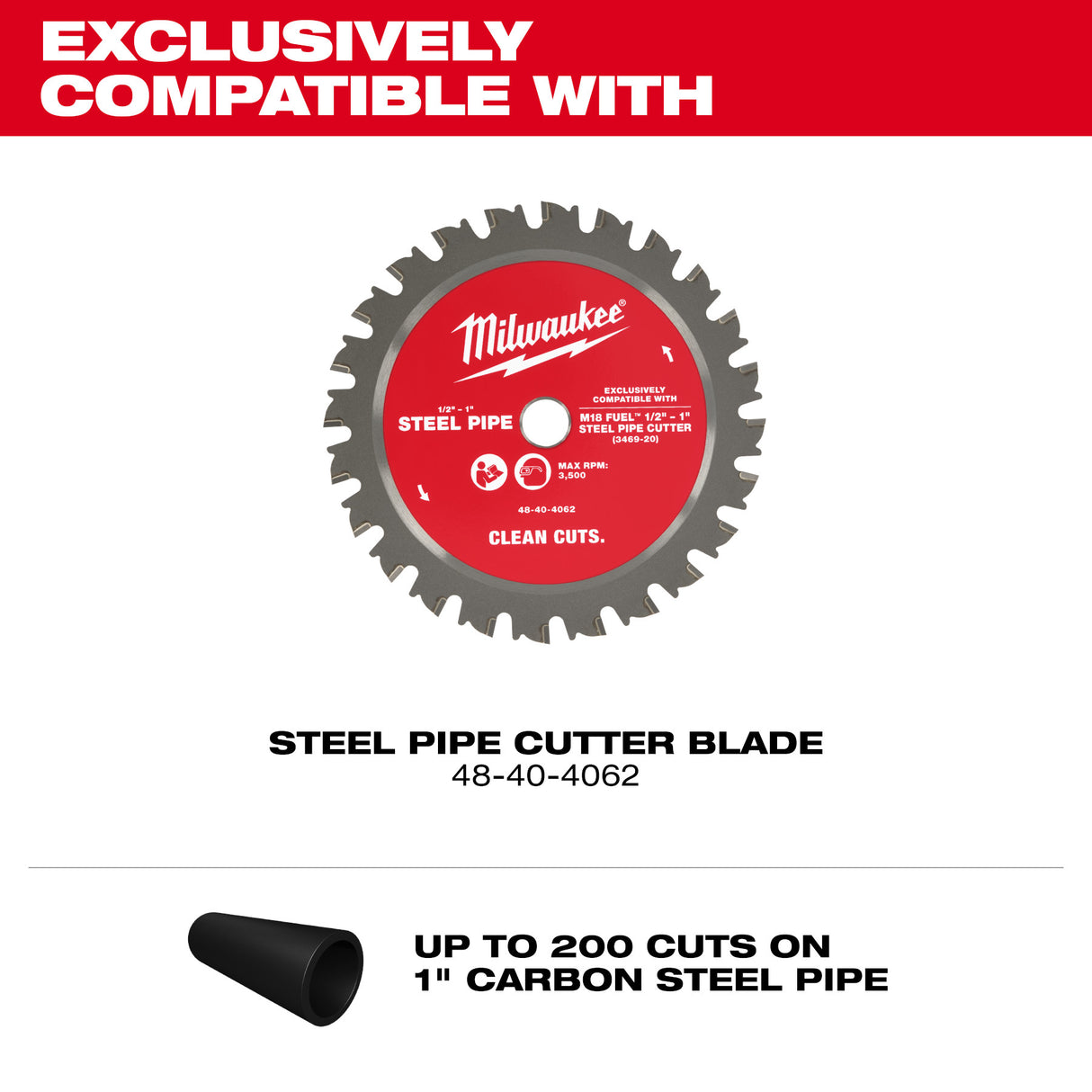 Milwaukee 3469-20 M18 FUEL™ ½”-1” Steel Pipe Cutter