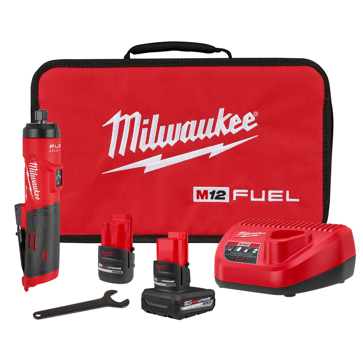 Milwaukee M12 Die Grinder Kit on white background