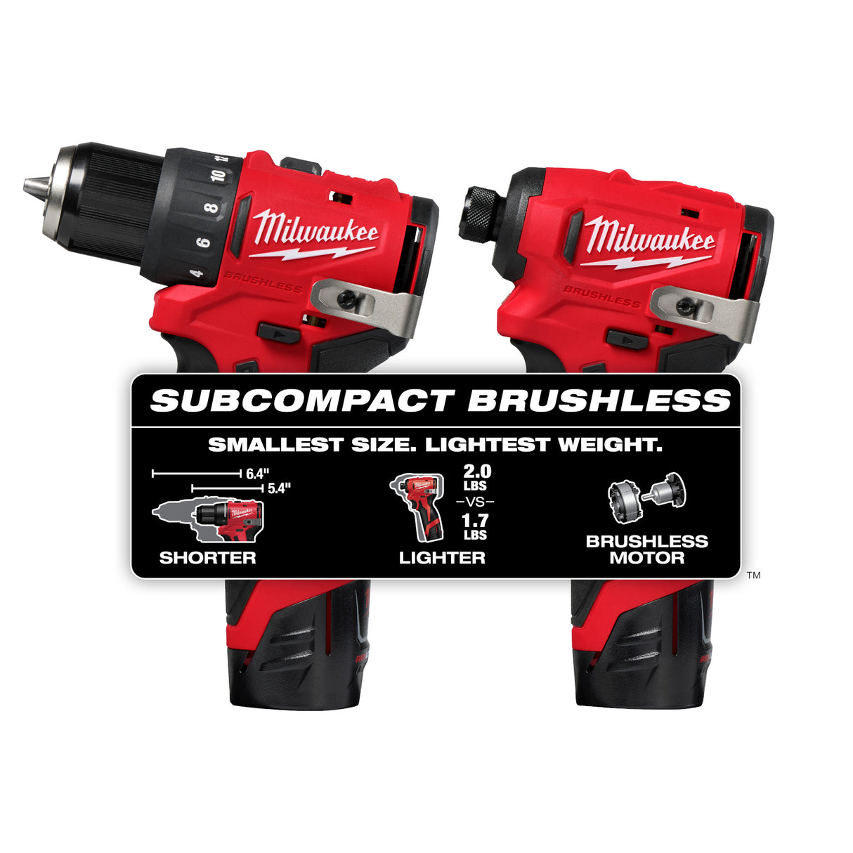 Milwaukee 3494-22 M12™ Subcompact Brushless 2-Tool Combo Kit