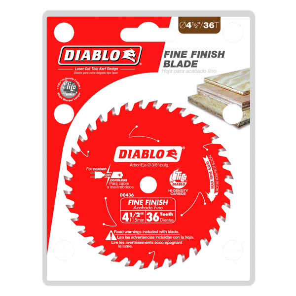 Diablo 4-1/2" 36-Teeth Fine Finish Saw Blade - D0436X