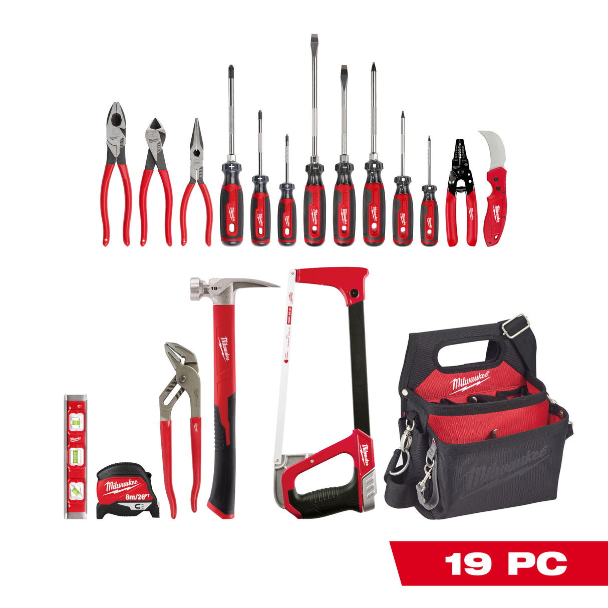 Milwaukee Tool 48-22-0147 19 PC. Electrician's Hand Tool Set
