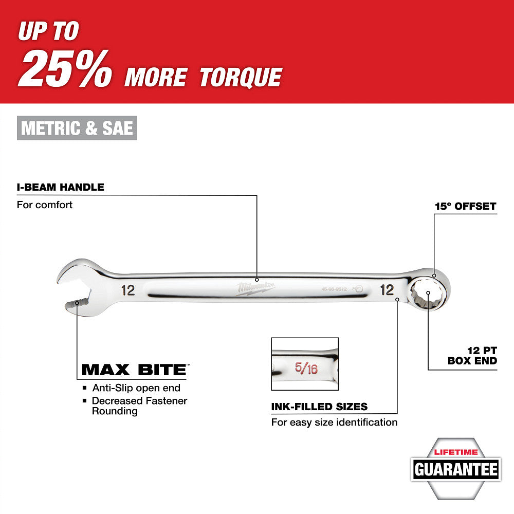 Milwaukee 48-22-0155 15pc. SAE Combination Wrench Set with Tray for PACKOUT™ Drawers