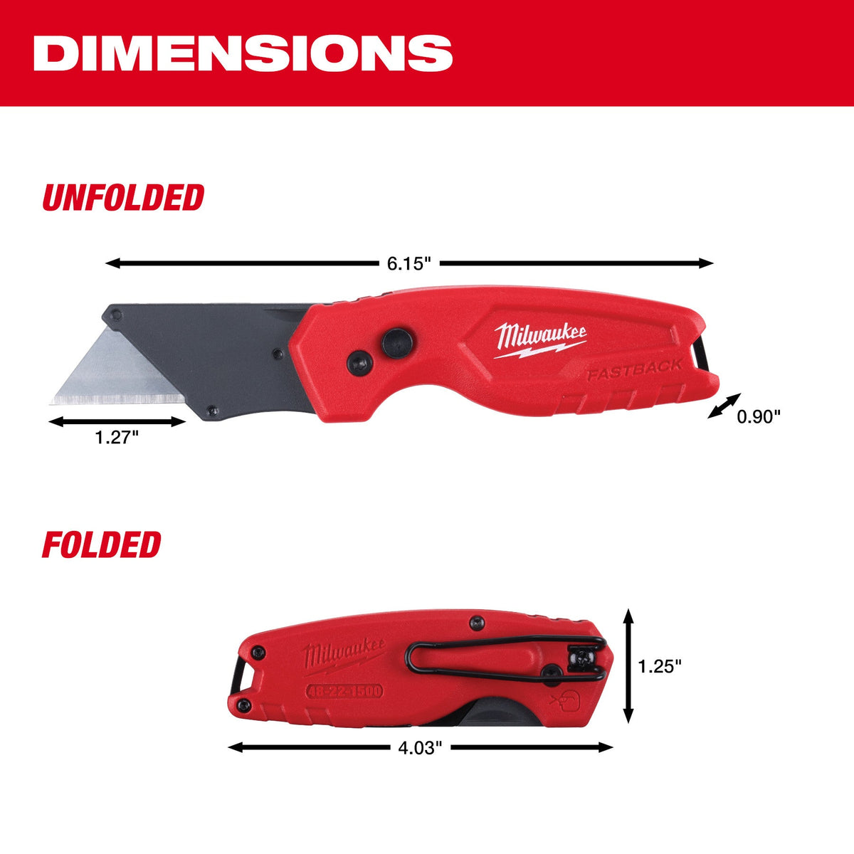 Milwaukee 48-22-1522 3PK FASTBACK™ Compact Folding Utility Knife