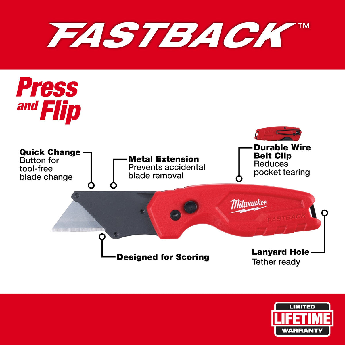 Milwaukee 48-22-1522 3PK FASTBACK™ Compact Folding Utility Knife