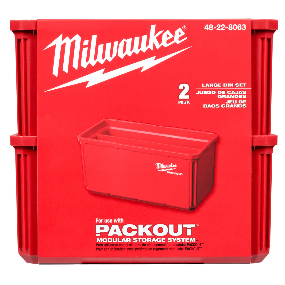 Milwaukee 48-22-8063 2pk Large Bin Set for PACKOUT™